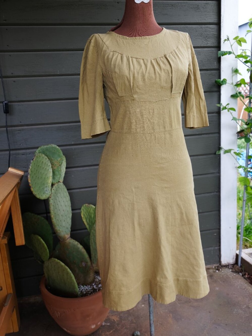 Filly Designs Army Green A-Line Dress — XS — Santa Cruz Indie Label — Well Loved